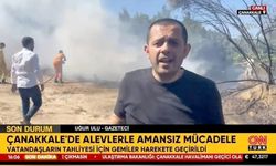 Uğur Ulu Çanakkale’de canlı yayında yangındaki gelişmeleri aktardı