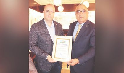 Baklan’dan Şakir’e onur belgesi